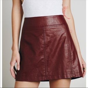 Free People Mini Faux Leather Skirt